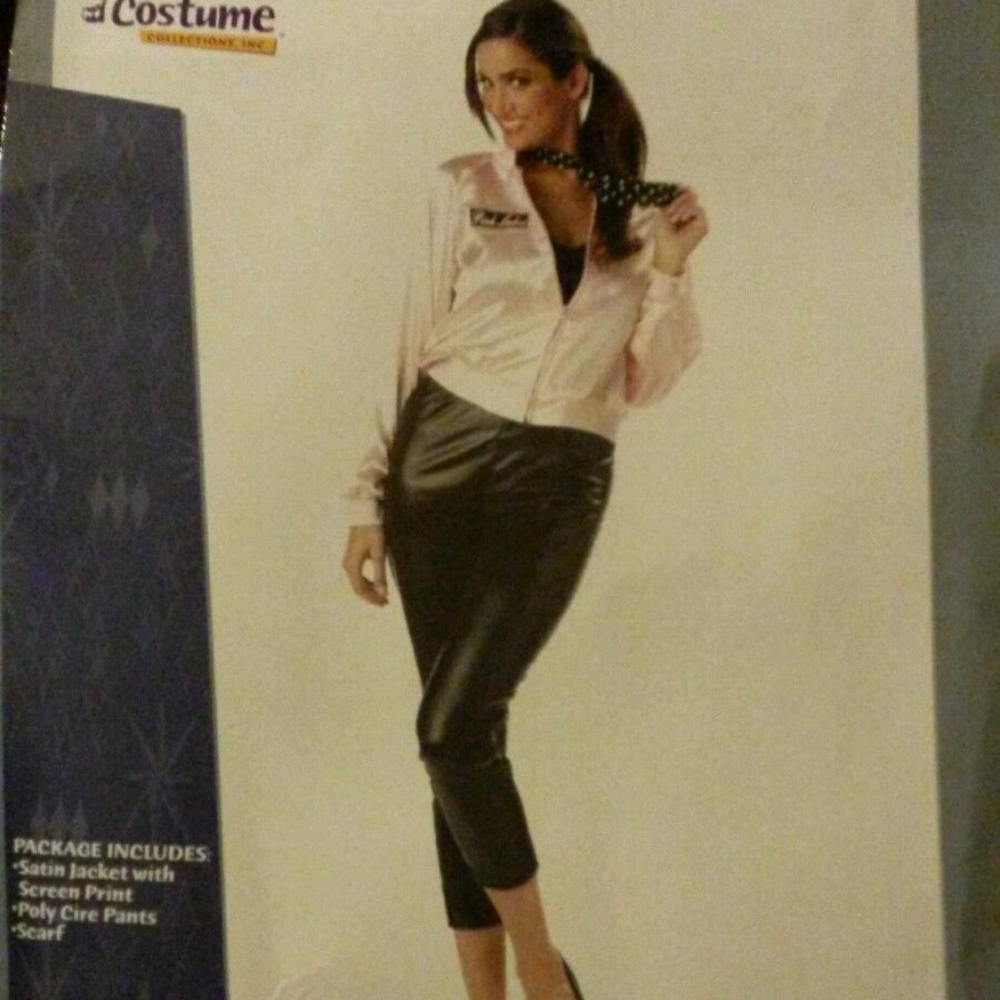 3pc Grease Pink Ladies Jacket  Pants Adult Costume